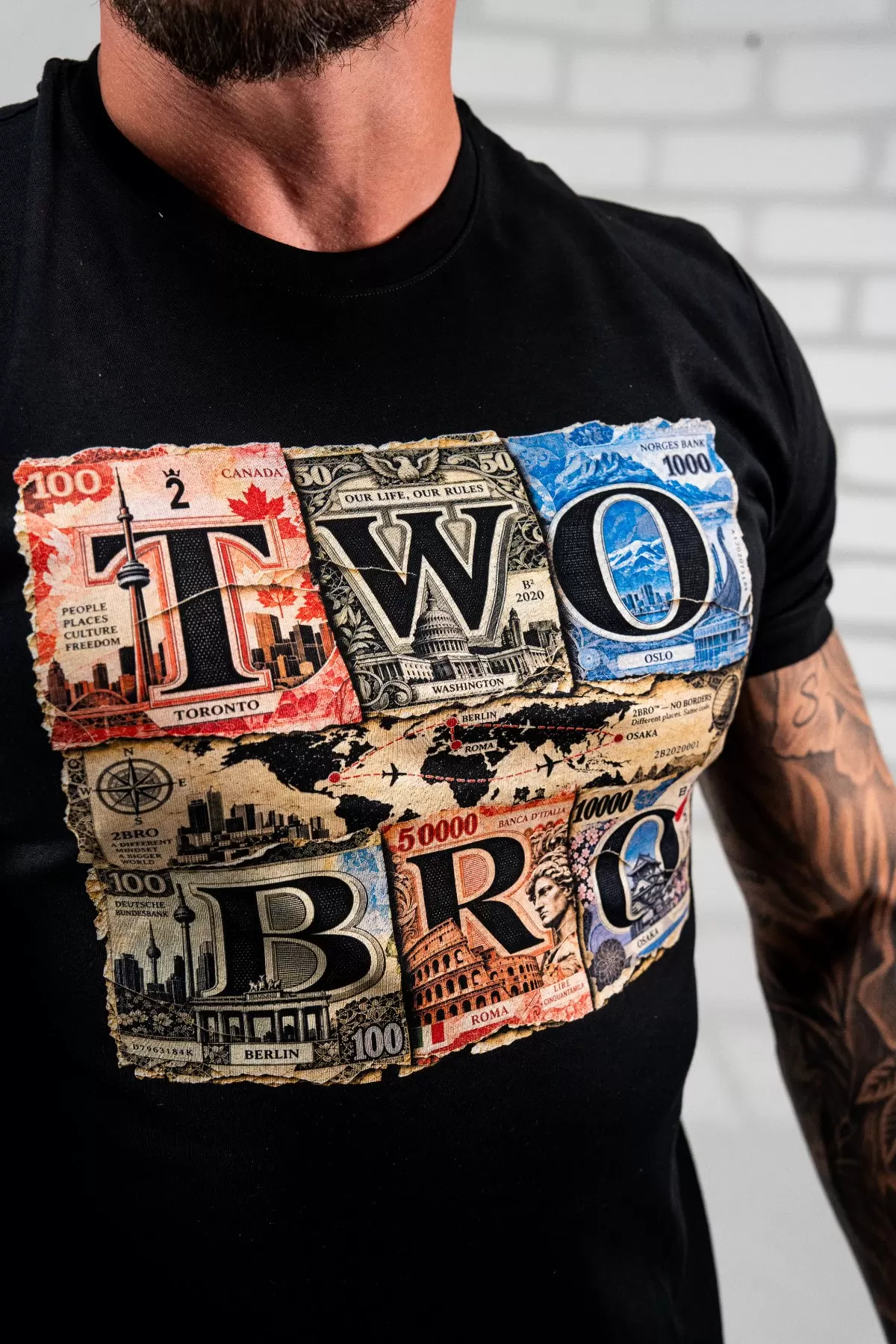 NO BORDERS - 2BRO - MAJICA - BLACK - 3