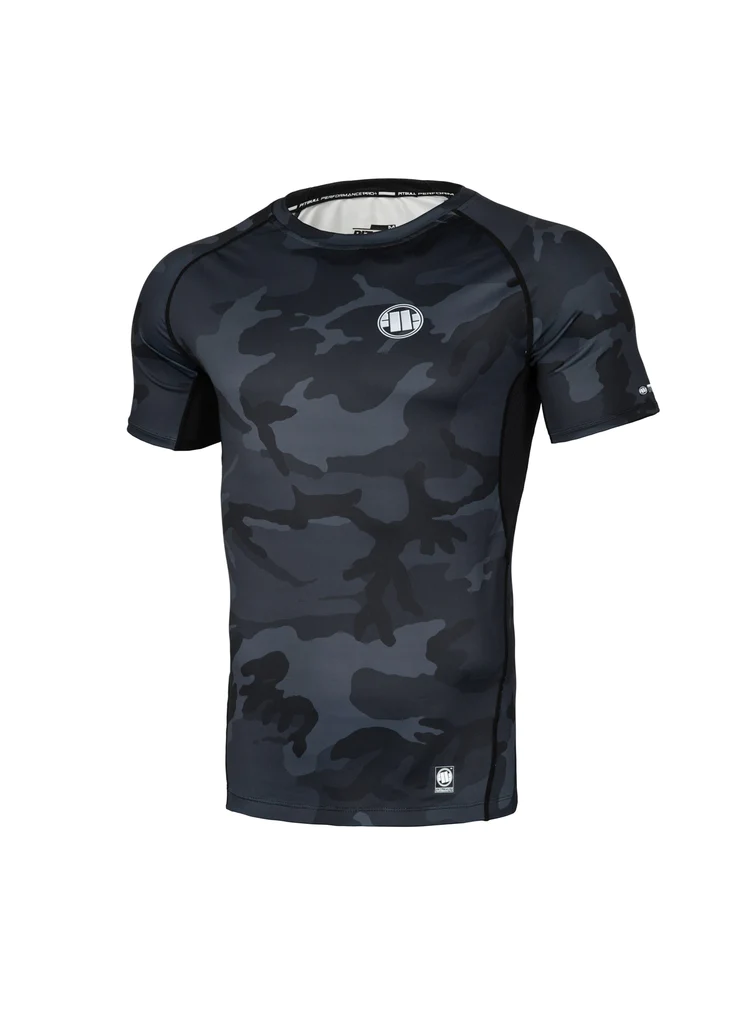 Pitbull - SMALL LOGO - Black Camo - Rashguard